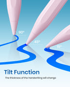 Stylus Pen for iPad(2018-2025)-2X Faster Charge with Tilt Sensitivity & Palm Rejection for iPad 11/10/9/8/7/6th Gen, Air 7/6/5/4/3/M3/M2, Pro 13"/12.9"/11"/M4, Mini 7/6/5th,Pink