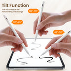 Stylus Pen for iPad(2018-2025)-13 Mins Fast Charge with Tilt Sensitivity & Palm Rejection for iPad 11/10/9/8/7/6th Gen, Air 7/6/5/4/3/M3/M2, Pro 13"/12.9"/11"/M4, Mini 7/6/5th,White
