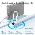 Stylus Pen for iPad(2025-2018),13 mins Fast Charge Pencil with Tilt Sensitivity, White & Blue