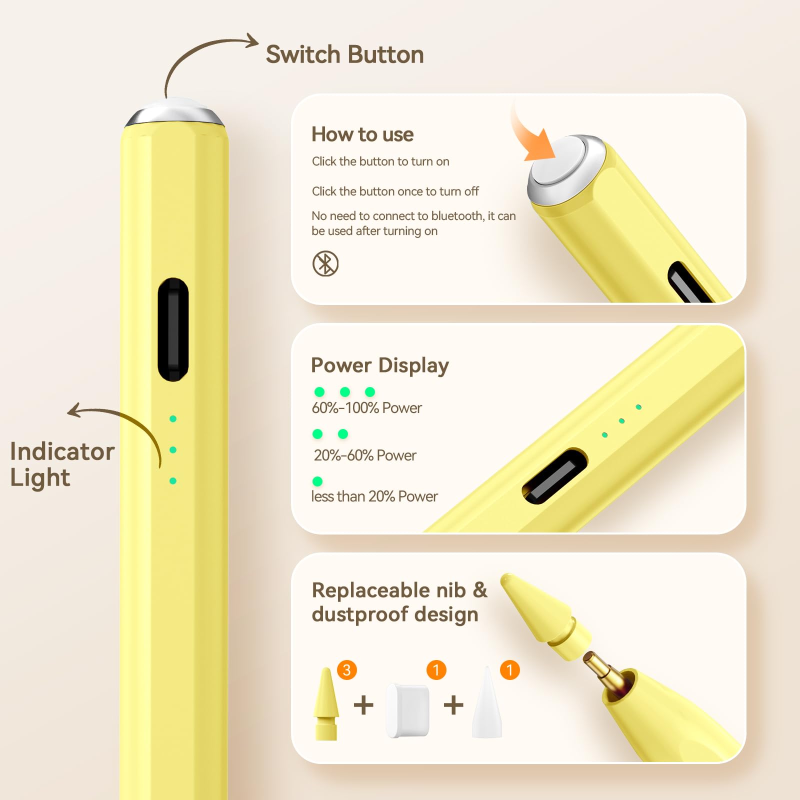 Stylus Pen for iPad(2018-2025)-13 Mins Fast Charge with Tilt Sensitivity & 11 colors